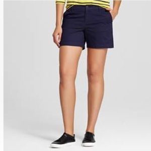 Dark blue 100% cotton chino shorts